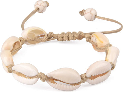 Believe London Natural Shell Necklace Bracelet Anklet Choker Seashell Women Men Statement Adjustable Beads Wakiki Beach Sea Shell Pendant Turtle Girls Cord Collar Set Hawaiian Jewelry Apparel & Accessories > Jewelry > Anklets Believe London Brown Bracelet  