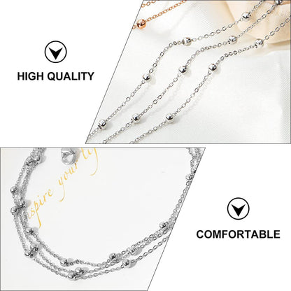 Generic Foot Chain Bead Multilayers Titanium Steel Ankle Bracelet for Women Cute Summer Adjustable Anklets Beach Jewelry Gifts Apparel & Accessories > Jewelry > Anklets generic   