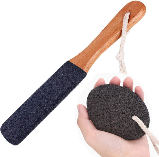 Vridale Pumice Stones for Feet Lava Pumice Stone Foot File Callus Removal Foot Scrubber for Hands Care Foot Exfoliation Dead Skin Remover with Handle Health & Beauty > Personal Care > Foot Care Vridale   