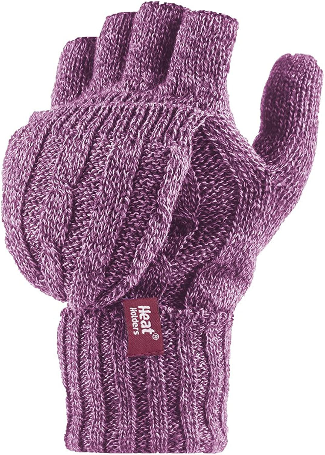 Heat Holders - Women'S Thermal Converter Fingerless Cable Knit 2.3 Tog Gloves - One Size Apparel & Accessories > Clothing Accessories > Gloves & Mittens HEAT HOLDERS Rose  