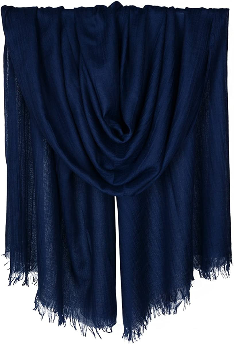 Iristide Women Summer Scarfs Large Long Lightweight Linen Beach Gauze Shawl Wrap 75”×43” Apparel & Accessories > Clothing Accessories > Scarves & Shawls Iristide Navy  