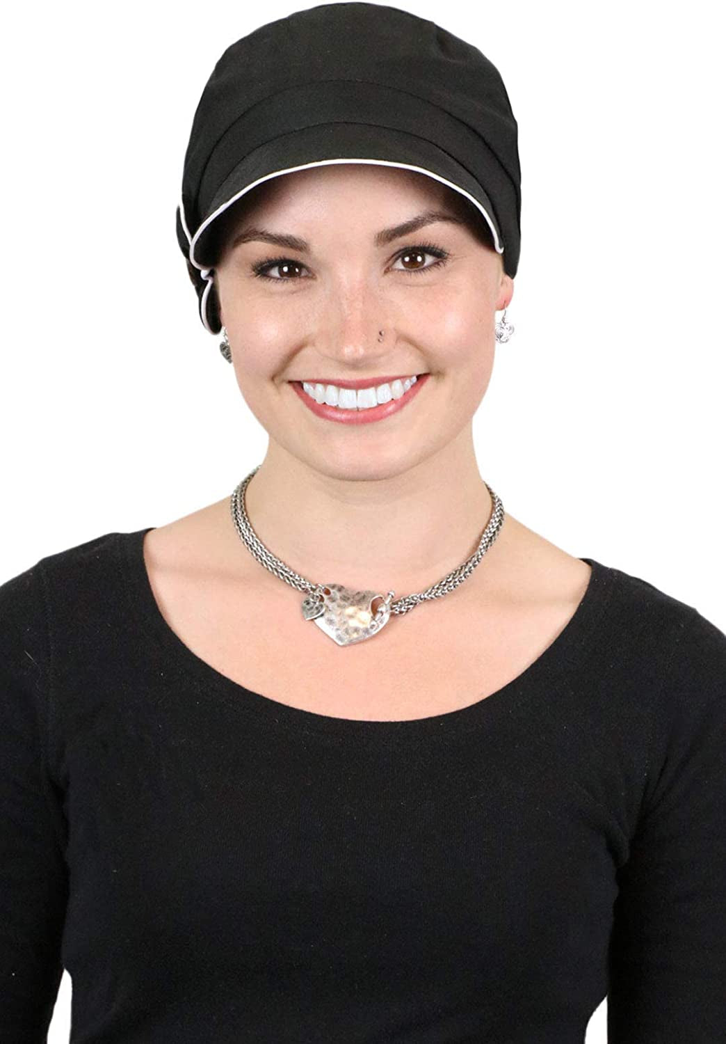 Newsboy Cap Summer Hats for Women 50+ UPF Visor Chemo Headwear Cancer Hair Loss 100% Cotton Small or Medium Heads Barcelona Apparel & Accessories > Clothing Accessories > Headwear Hats Scarves & More   