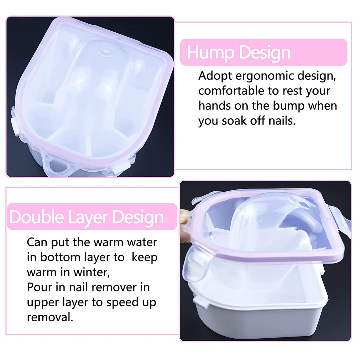 Nail Soaking Bowl Manicure Bowl, 2PCS Nail Soak off Bowl Acrylic Soak off Bowl Polish Remover Soak Bowls with Cuticle Peeler,Cuticle Pusher Cutter and Nail Files Manicure Tools Health & Beauty > Personal Care > Cosmetics > Cosmetic Tools > Nail Tools Namgznso   