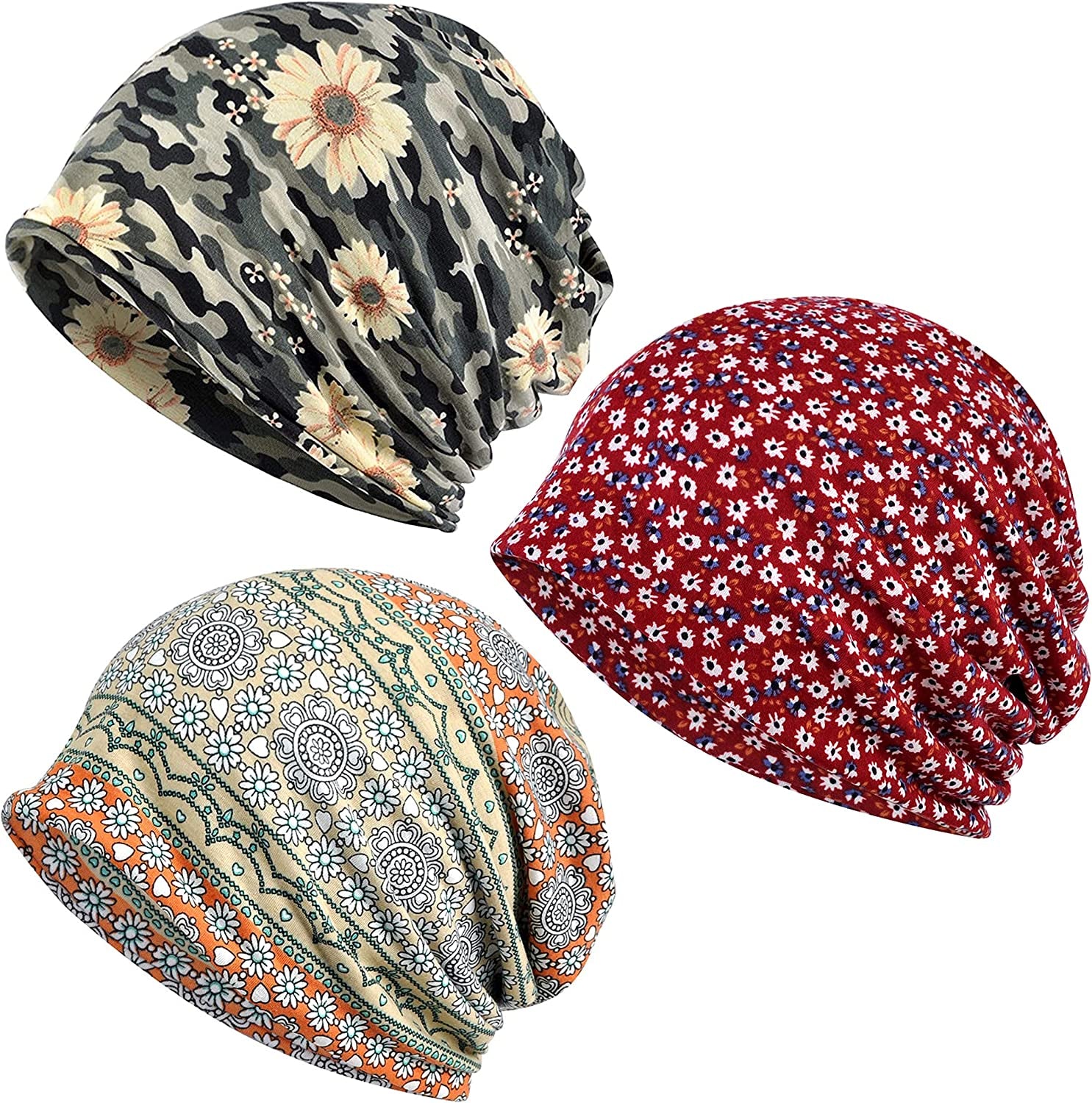 Kayier Women'S Baggy Casual Chemo Beanie Cap Apparel & Accessories > Clothing Accessories > Headwear Kayier 3 Pack  