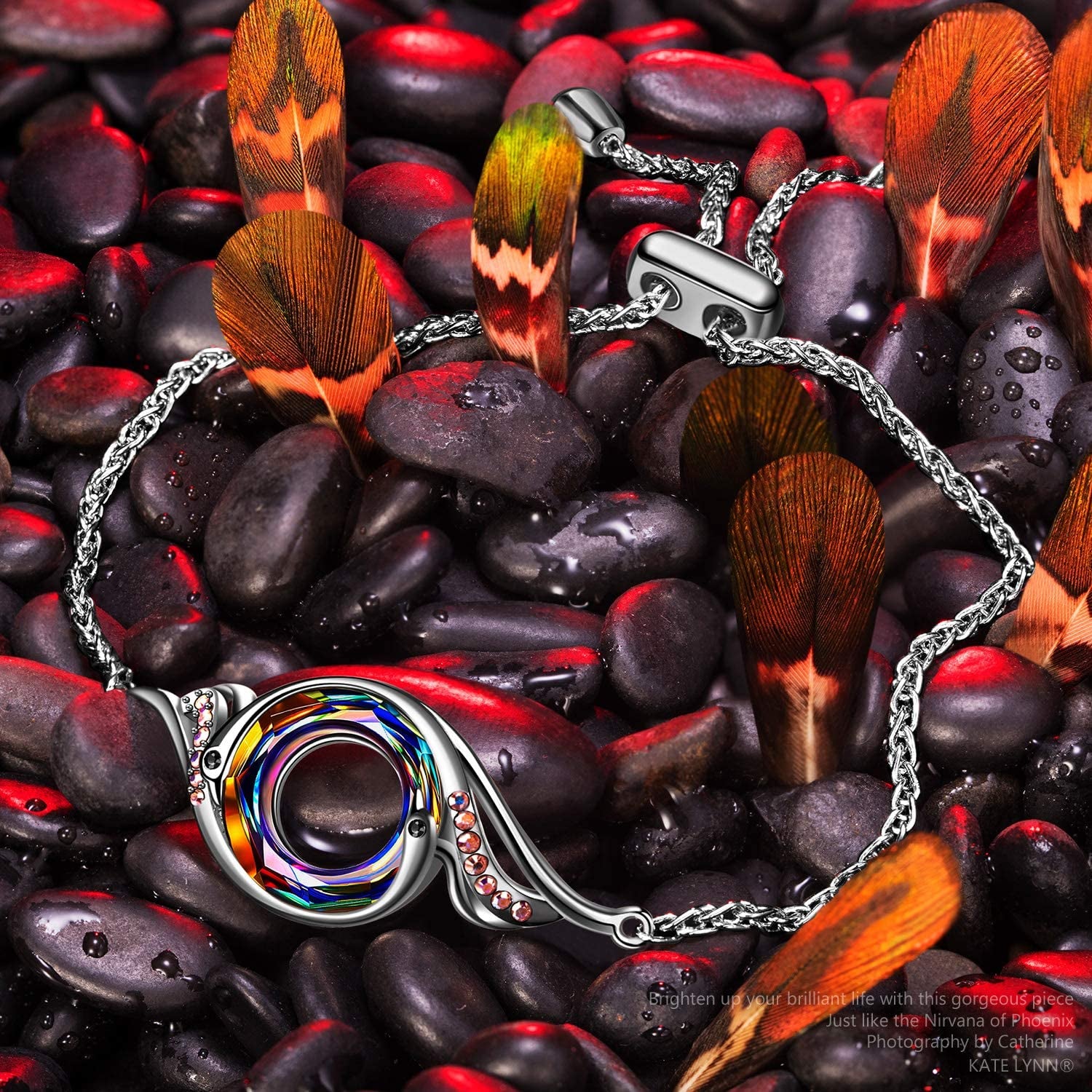 Kate Lynn "Rise from the Ashes" Phoenix Bracelet Made with Crystals from Austria, Adjustable Slider Bracelet for Women, Packaged with Jewelry Box, Christmas Gifts Birthday Gifts for Women, Symbol of Luck and Renewal Apparel & Accessories > Jewelry > Bracelets Kate Lynn   