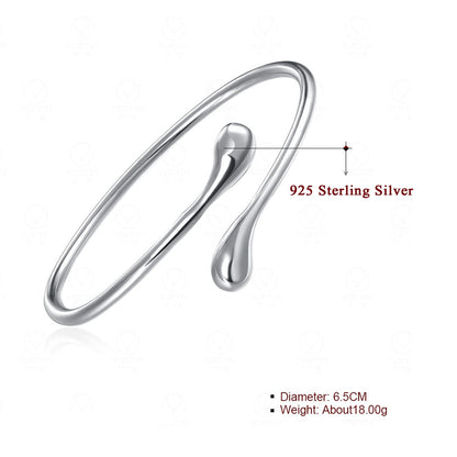 Handmade Bracelet for Women 925 Sterling Silver Open Bangle Bracelet with Gift Box (Open Bracelet) Apparel & Accessories > Jewelry > Bracelets Lvla Gan   