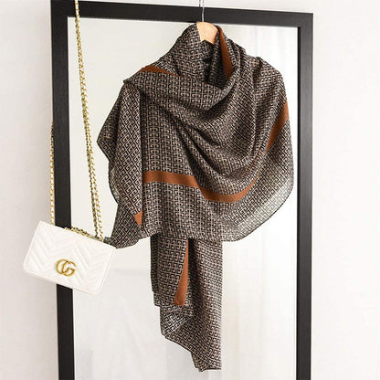 First Choose Cotton Linen Feeling Women Large Long Scarf Shawl Check Style Sunscreen Shawls Wraps Lightweight Pattern Apparel & Accessories > Clothing Accessories > Scarves & Shawls First Choose   