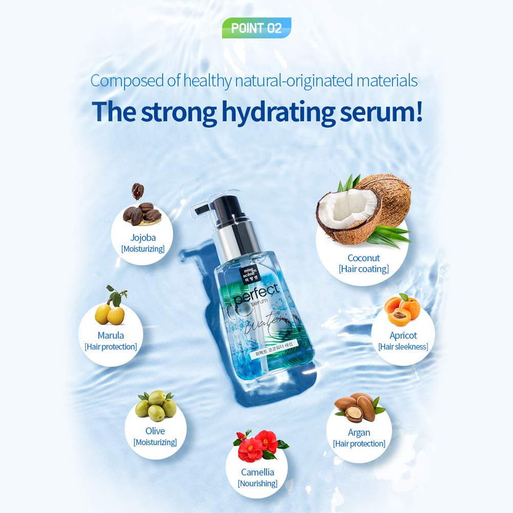 MISE EN SCENE Perfect Coco Water Serum 80Ml (2.7Oz) | Anti-Frizz, Hydration and Nutrition Hair Essence for Damaged, Bleached and Dry Hair | Watery Light and Moisturizing Hair Oil for Men and Women | Korean Hair Care Product Health & Beauty > Personal Care > Hair Care AMORE PACIFIC   