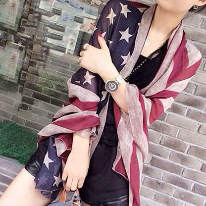 Vintage America Flag Scarf, Unisex Fashion Shawl Scarf, Infinity Shawl Scarf Apparel & Accessories > Clothing Accessories > Scarves & Shawls Tovip   