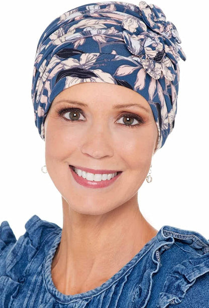 Cardani Large Flapper Turban Viscose from Bamboo Hat for Large Heads Apparel & Accessories > Clothing Accessories > Headwear Cardani Luxury Bamboo - Oriental Floral One Size 