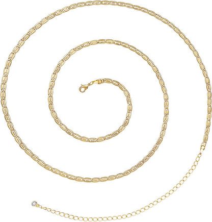 Kissyan Bikini Body Chains for Women, 14K Gold Adjustable Sexy Waist Chain Summer Beach Colorful Cuban Link Pearl Evil Eyes Belly Chain Handmade Jewelry Apparel & Accessories > Jewelry > Body Jewelry KissYan Gold-stud chain  