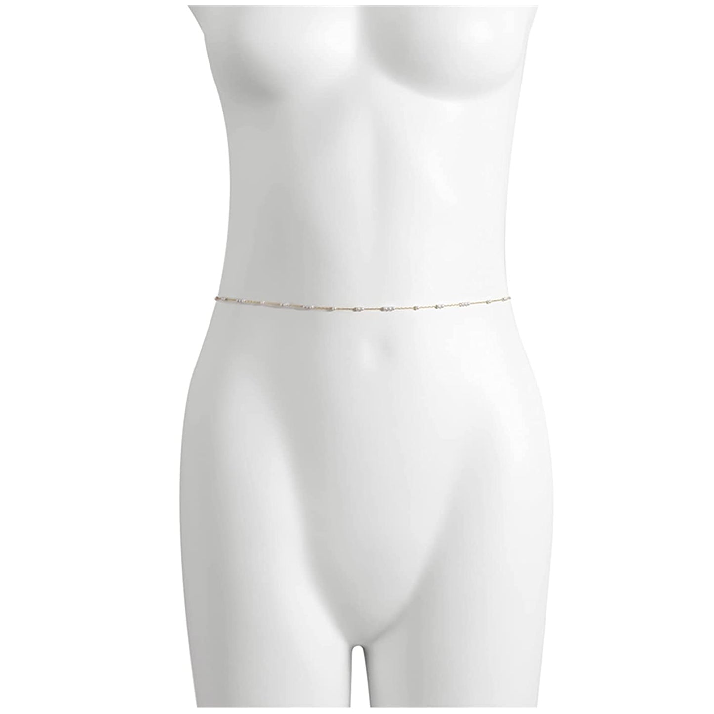 Simple Belly Chain Gold Pearl Waist Chains Summer Beach Sexy Body Jewelry Chain for Women and Girls Apparel & Accessories > Jewelry > Body Jewelry Rotaiboes   
