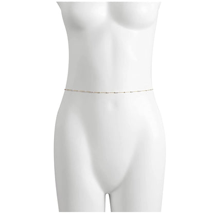 Simple Belly Chain Gold Pearl Waist Chains Summer Beach Sexy Body Jewelry Chain for Women and Girls Apparel & Accessories > Jewelry > Body Jewelry Rotaiboes   