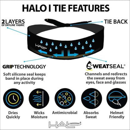 Halo Headband Halo I- Custom Fit- Tie Sweatband Pullover for Men and Women, No Slip with Moisture Wicking Dryline Fabric Apparel & Accessories > Clothing Accessories > Bandanas & Headties Halo Headband   