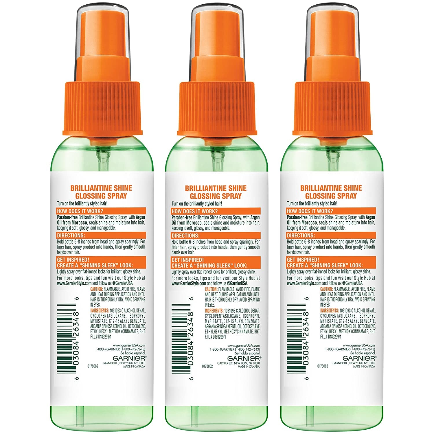 Garnier Hair Care Fructis Style Brilliantine Shine Glossing Spray, 3 Count Health & Beauty > Personal Care > Hair Care Garnier   