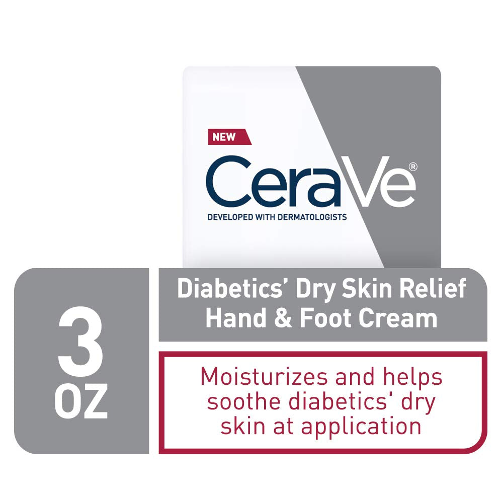 Cerave Hand Cream & Foot Cream for Diabetics’ Dry Skin | Diabetes Care Foot & Hand Cream for Dry Hands & Feet | Fragrance Free & Paraben Free | 3 Ounce Health & Beauty > Personal Care > Foot Care CeraVe   