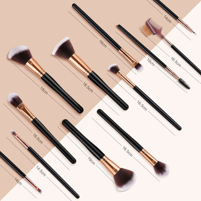 SOLVE Makeup Brushes 16 Pcs Premium Synthetic Foundation Blending Blush Concealer Eye Shadow Makeup Brush Set，Leather Travel Makeup Bag Included， Black with Rose Gold Health & Beauty > Personal Care > Cosmetics > Cosmetic Tools > Makeup Tools SOLVE   