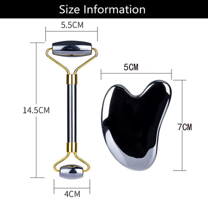 HOTACE Face Jade Roller Gua Sha Set Facial Beauty Roller Skin Care Tools Terahertz Energy Stone Massager for Face, Eyes, Neck, Finger Set Health & Beauty > Personal Care > Cosmetics > Cosmetic Tools > Skin Care Tools HOTACE   