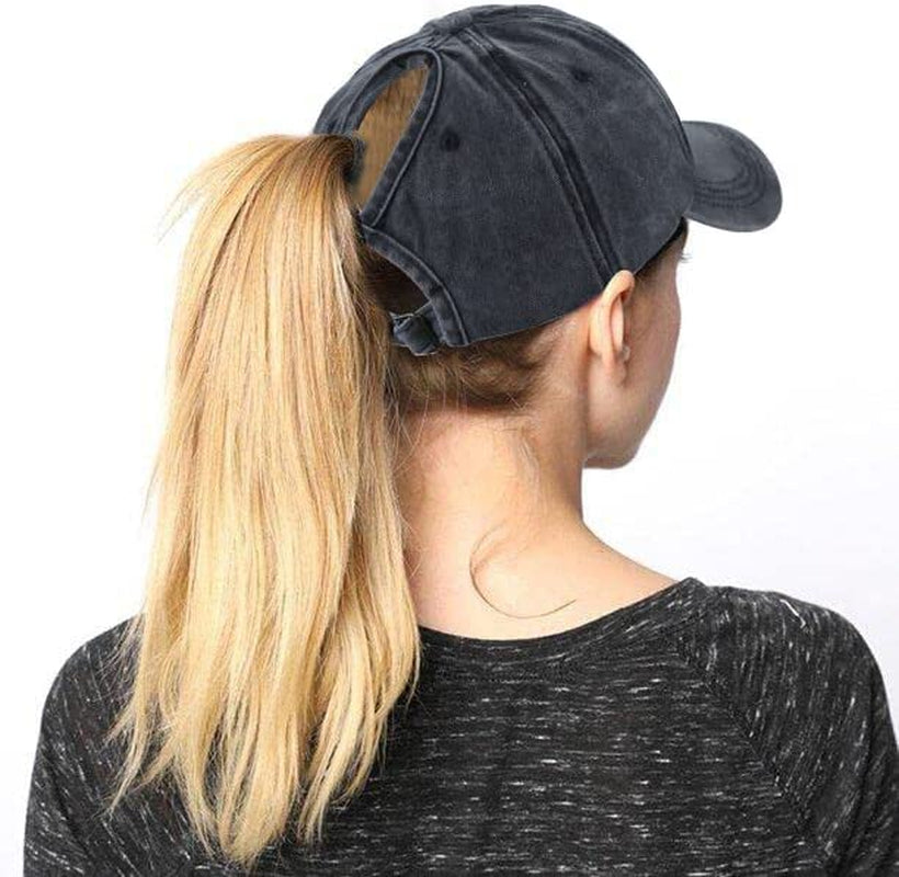 Eohak Ponytail Baseball Hat Distressed Retro Washed Womens Twill Apparel & Accessories > Clothing Accessories > Hats Eohak   