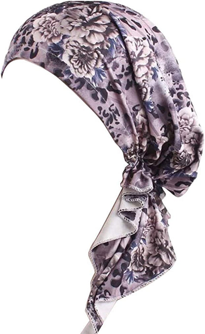 Summer Chemo Scarf Lightweight Silky Beanie Ruffle Cap Cancer Headwear for Womens Apparel & Accessories > Clothing Accessories > Headwear DancMolly Style 09, Pattern B  