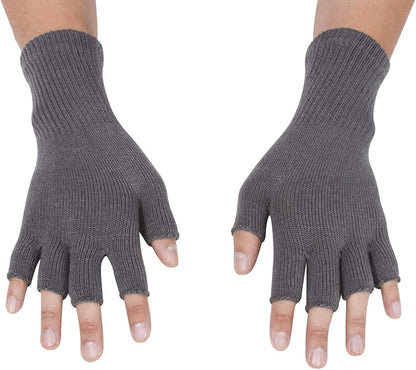 Gravity Threads Unisex Men Women Half Finger Stretchy Knit Fingerless Winter Gloves Apparel & Accessories > Clothing Accessories > Gloves & Mittens Gravity Trading Grey  