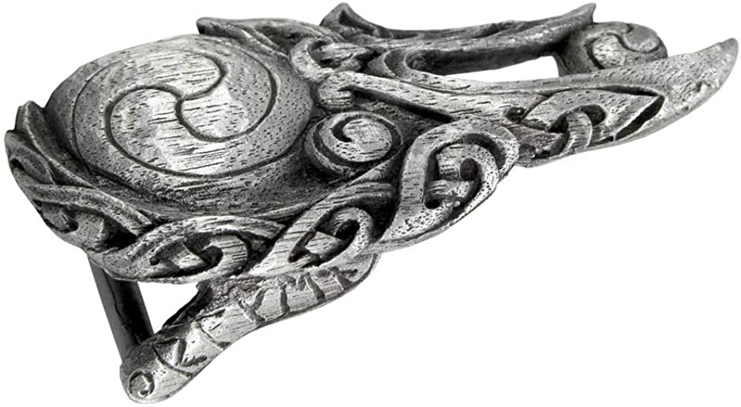 Pewter Celtic Knot Raven Belt Buckle Apparel & Accessories > Clothing Accessories > Belt Buckles Dryad Design   