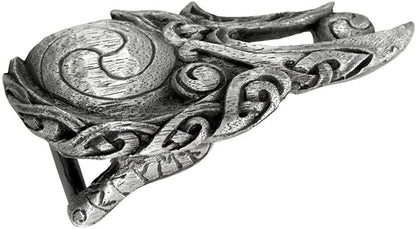Pewter Celtic Knot Raven Belt Buckle Apparel & Accessories > Clothing Accessories > Belt Buckles Dryad Design   