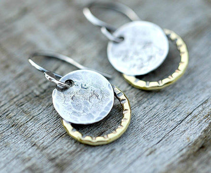 Sterling Silver Moon Earrings Dangle Earrings Gift for Her Apparel & Accessories > Jewelry > Earrings Blueskyblackbird   