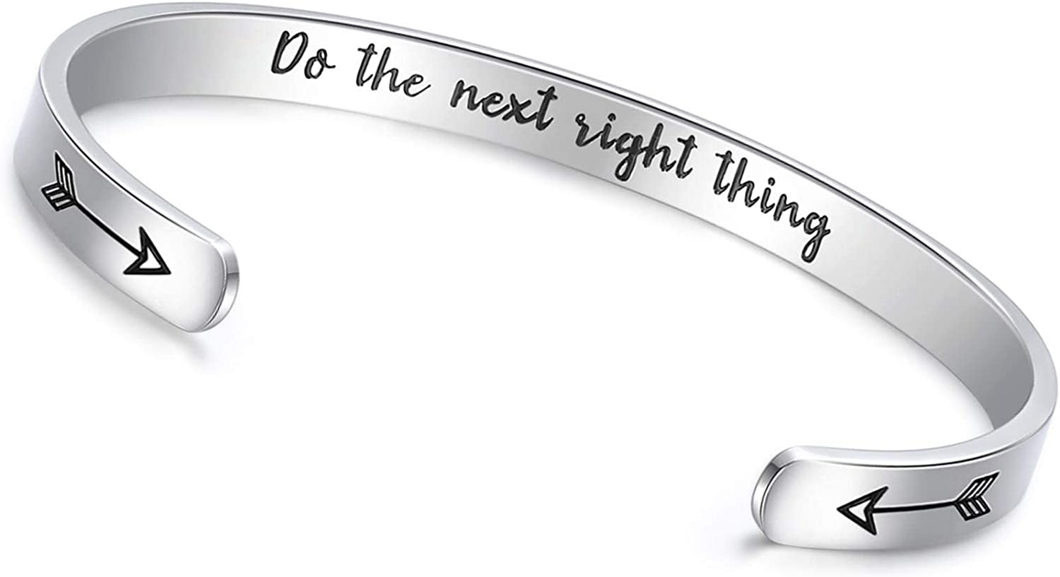 CERSLIMO Inspirational Gifts for Women Bracelet, Personalized Inspire Quotes Cuff Bangle Friendship Jewelry Graduation Encouragement Gift for Her Teen Girls Apparel & Accessories > Jewelry > Bracelets CERSLIMO Do the next right thing  