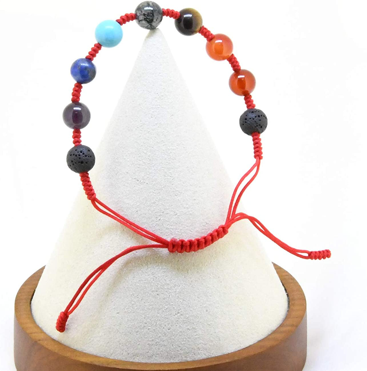 LEIAHIN 7 Chakra Bracelets for Women 8Mm Lava Rock Essential Oil Diffuser Adjustable Natural Stone Healing Anxiety Bracelet Gemstone Beaded Bangle for Men Women Apparel & Accessories > Jewelry > Bracelets LEIAHIN   