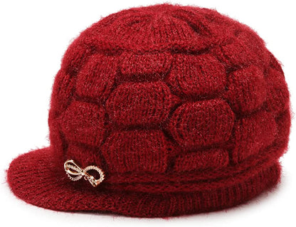 DANMY Women'S Winter Hat, Fleece Lined Womens Beanie Hat, Middle-Aged and Old Warm Earmuff Hat for Women (One Size, 1Pcs Purple) Apparel & Accessories > Clothing Accessories > Hats DANMY   