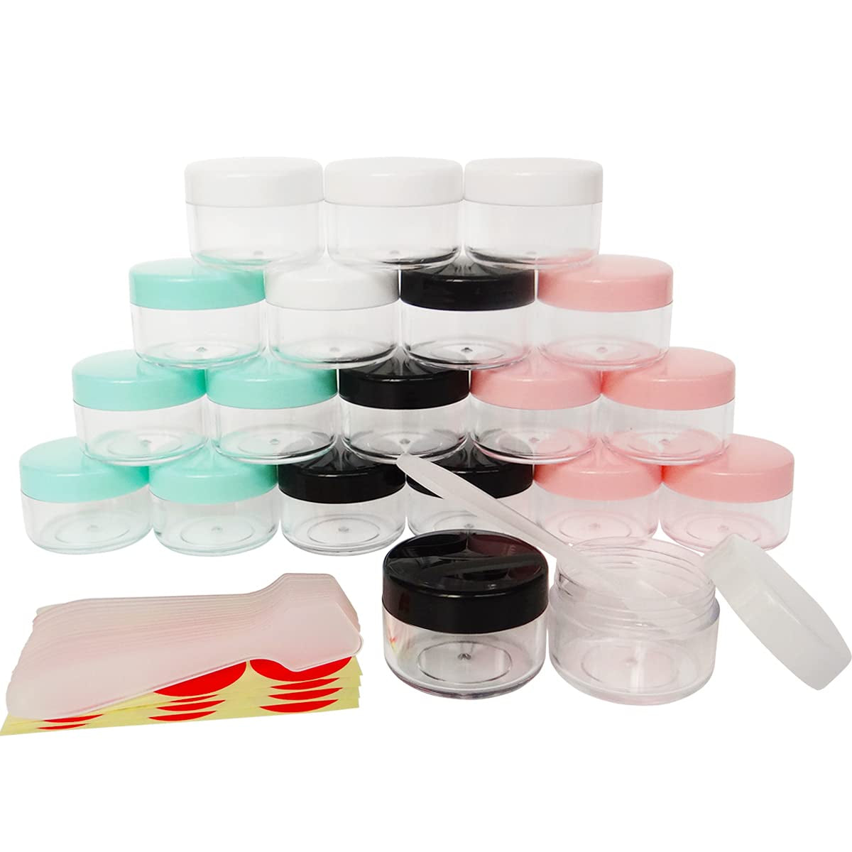 Greatforu 50Pcs Cosmetic Spatula for Face Cream Stick Plastic Frosted Tip Spoon Disposable Makeup Tool for Easy Mixing, Sampling, Waxing DIY Beauty Tools, 3.2'' X 0.6'', Clear, Pink, Purple Health & Beauty > Personal Care > Cosmetics > Cosmetic Tools > Skin Care Tools GreatforU 20pcs 15ml Multi-colored 2  
