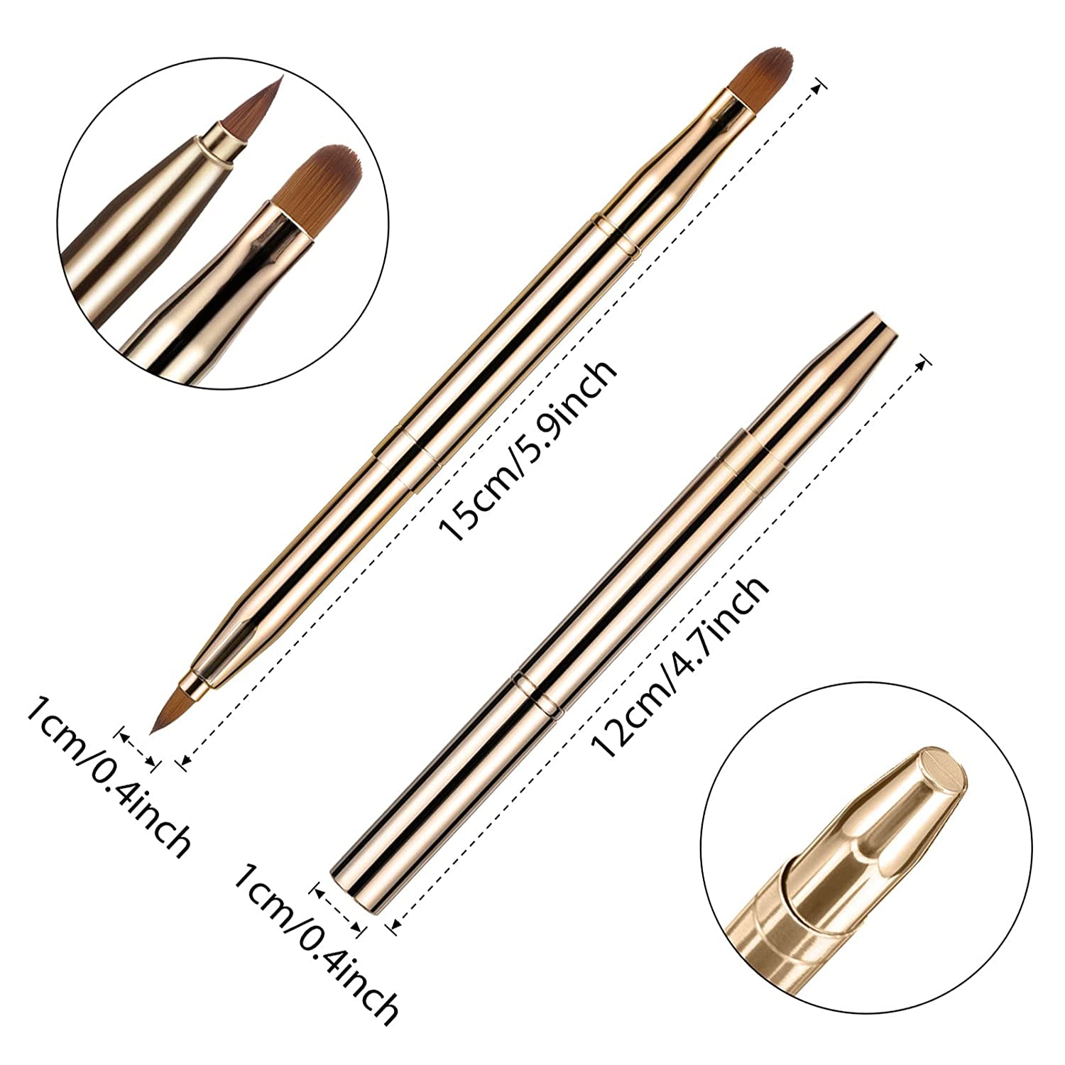 Dual End Lip Brush Concealer Brushes 3 Pieces Retractable Lipstick Eyeshadow Foundation Makeup Brush Tool Applicators Set (Gold, Purple, Bright Pink) Health & Beauty > Personal Care > Cosmetics > Cosmetic Tools > Makeup Tools TOODOO   