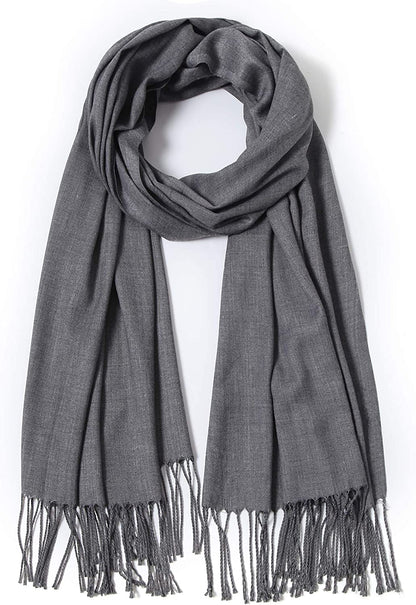 Pashmina Shawls and Wraps Large Scarfs for Women Wedding Party Bridal Long Fashion Solid Shawl Wrap with Fringes Apparel & Accessories > Clothing Accessories > Scarves & Shawls Cindy & Wendy   