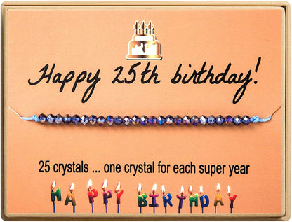 Happy Birthday Bracelet Gift for Teen Girls,Crystal Beads Bracelet Gifts for 10 Year Old Girl Birthday Jewelry Apparel & Accessories > Jewelry > Bracelets KGBNCIE 25 th Birthday Gift  