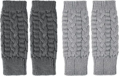 Loritta 2 Pairs Womens Fingerless Gloves Winter Warm Knit Crochet Thumbhole Arm Warmers Apparel & Accessories > Clothing Accessories > Gloves & Mittens Loritta   