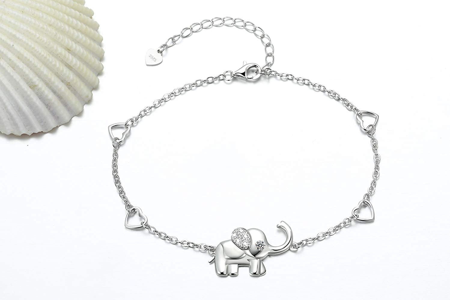 Onesight Elephant Bracelet/Anklets/Necklace/Earring for Women 925 Sterling Silver Elephants Bracelets Jewelry Apparel & Accessories > Jewelry > Anklets OneSight   