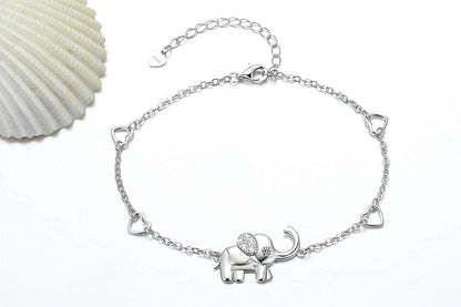 Onesight Elephant Bracelet/Anklets/Necklace/Earring for Women 925 Sterling Silver Elephants Bracelets Jewelry Apparel & Accessories > Jewelry > Anklets OneSight   