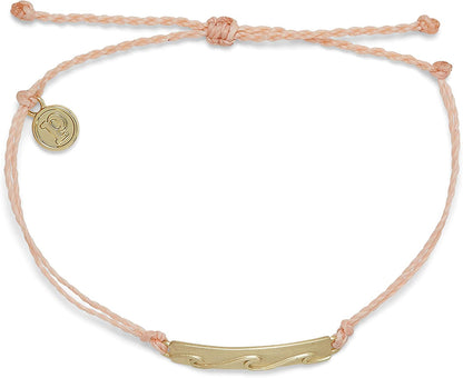 Pura Vida Gold or Silver Bar into the Waves Waterproof Adjustable Bracelet Apparel & Accessories > Jewelry > Bracelets Pura Vida Gold / Blush  