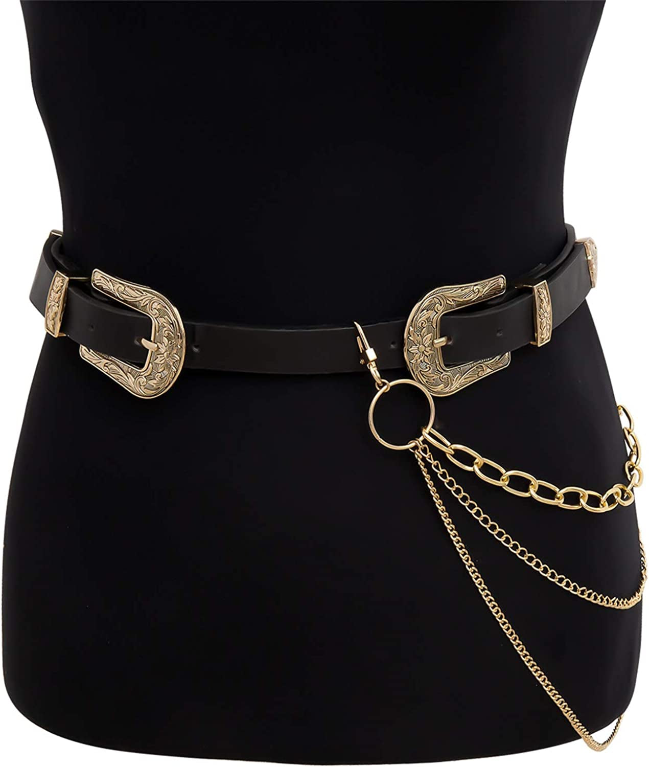 Tenghong2021 Punk Body Chain Goth Street Butterfly Belt Waist Chain Pants Chain Pocket Wallet Chain Gold Cuban Layered Jean Pants Belt Chains Waist Belly Body Chain Jewelry Apparel & Accessories > Jewelry > Body Jewelry tenghong2021   