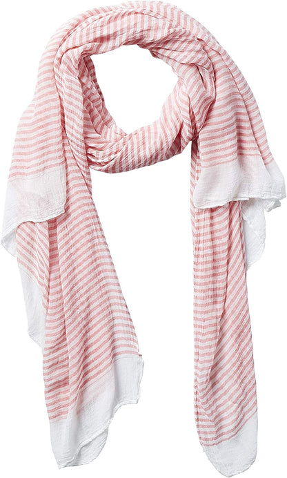 Hadley Wren Women'S Lightweight Summer Insect Shield Scarf Apparel & Accessories > Clothing Accessories > Scarves & Shawls Hadley Wren Stripe Coral  