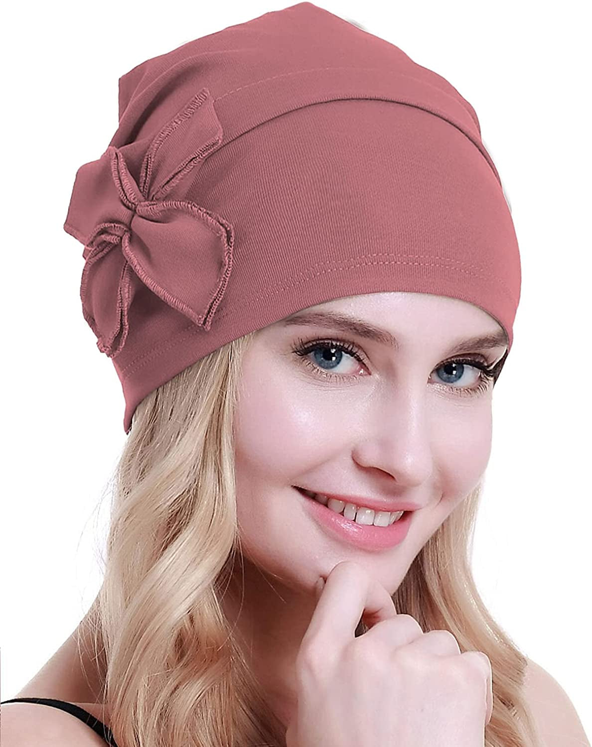 Osvyo Cotton Chemo Turbans Headwear Beanie Hat Cap for Women Cancer Patient Hairloss Apparel & Accessories > Clothing Accessories > Headwear osvyo Cotton Sand Brown One Size 