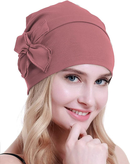 Osvyo Cotton Chemo Turbans Headwear Beanie Hat Cap for Women Cancer Patient Hairloss Apparel & Accessories > Clothing Accessories > Headwear osvyo Cotton Sand Brown One Size 
