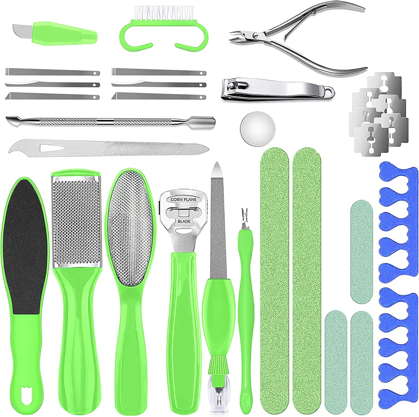 Dr. Entre'S Professional Pedicure Kit: 32 in 1 Pedicure Tools Supplies Set, Callus Remover with Foot File, Nail File Buffer, Feet Scrubber Dead Skin Remover, Foot Care Kit, Scraper Shaver Health & Beauty > Personal Care > Foot Care EntreFeet   