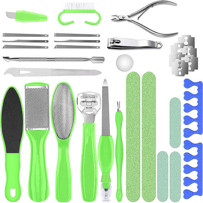 Dr. Entre'S Professional Pedicure Kit: 32 in 1 Pedicure Tools Supplies Set, Callus Remover with Foot File, Nail File Buffer, Feet Scrubber Dead Skin Remover, Foot Care Kit, Scraper Shaver Health & Beauty > Personal Care > Foot Care EntreFeet   