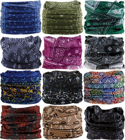 VANCROWN Neck Gaiter Headband Headwear Head Wrap Face Mask Magic Scarf Bandana for Men and Women Apparel & Accessories > Clothing Accessories > Bandanas & Headties VANCROWN 12pcs.arabesque.1  