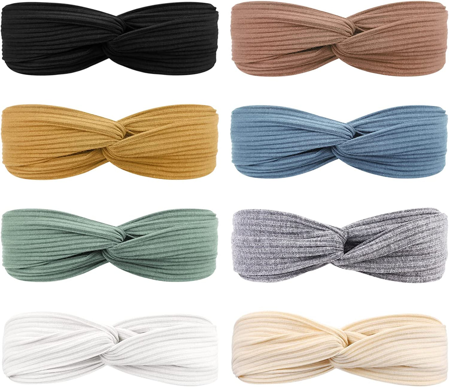 DRESHOW 8 Pack Headbands for Women Criss Cross Vintage Head Wrap Boho Headband Twisted Elastic Hair Accessories Apparel & Accessories > Clothing Accessories > Bandanas & Headties DRESHOW   
