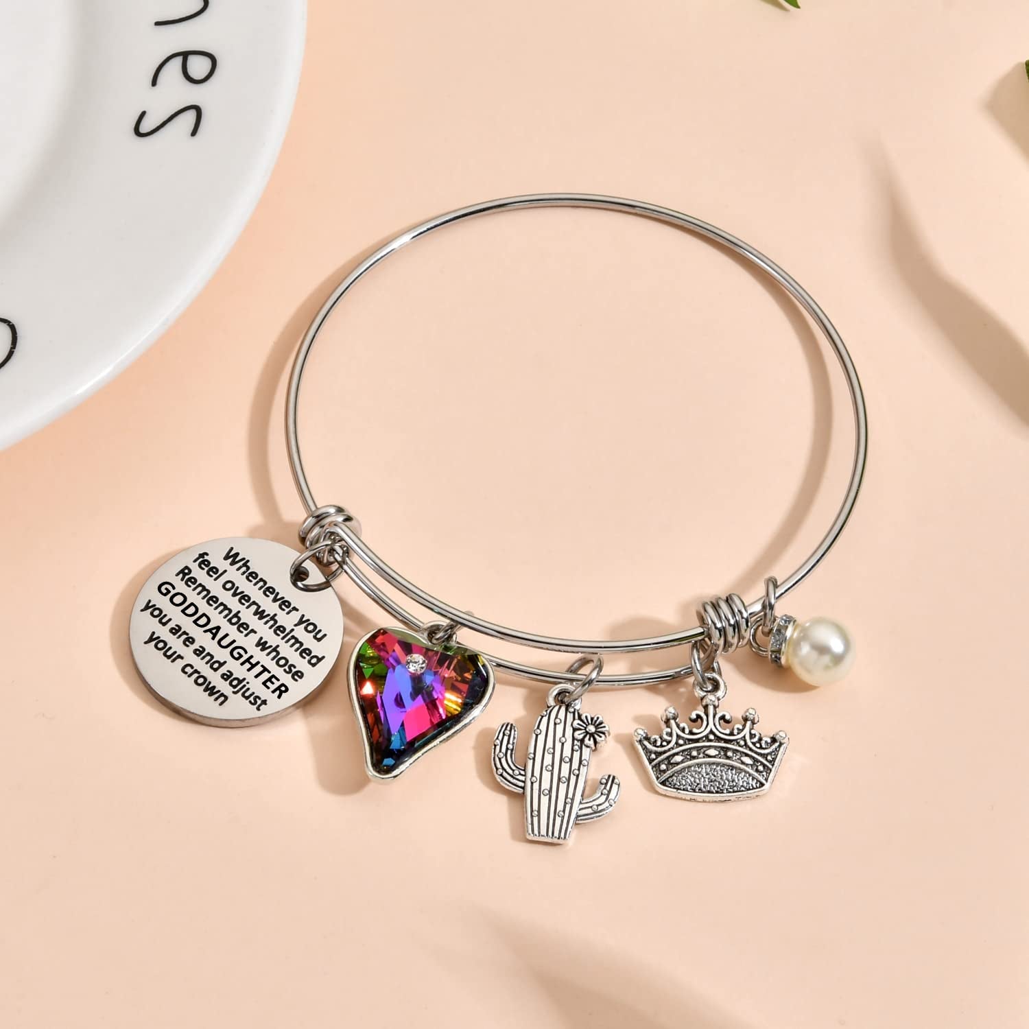 Inspirational Charm Bracelets Gifts for Aunt Mom Godmother Grandma Niece Sister Goddaughter Daughter Granddaughter Best Friend, Birthday Bangle Jewelry Gifts for Women and Teen Girls Apparel & Accessories > Jewelry > Bracelets Miss Pink   