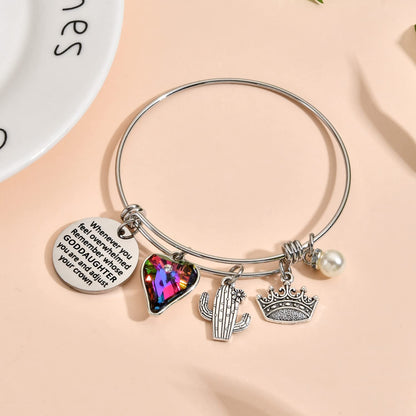 Inspirational Charm Bracelets Gifts for Aunt Mom Godmother Grandma Niece Sister Goddaughter Daughter Granddaughter Best Friend, Birthday Bangle Jewelry Gifts for Women and Teen Girls Apparel & Accessories > Jewelry > Bracelets Miss Pink   
