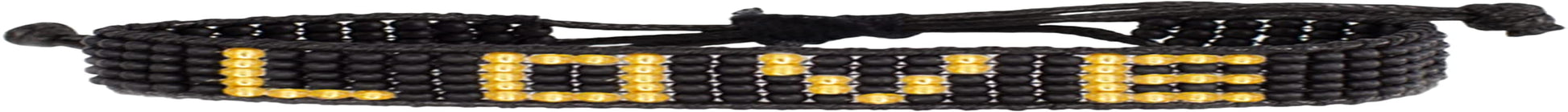 Ubuntu Life Love Beaded Woven Bracelet – Handmade Glass Bead Bracelet with Slide Closure, Made from Vegan Materials, Stackable Bohemian Bracelets for Women and Men Apparel & Accessories > Jewelry > Bracelets Ubuntu Life Black / Gold  